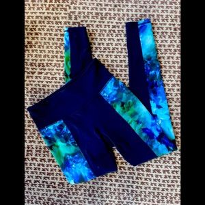 Athleta high waist hidden pocket floral side panel pants